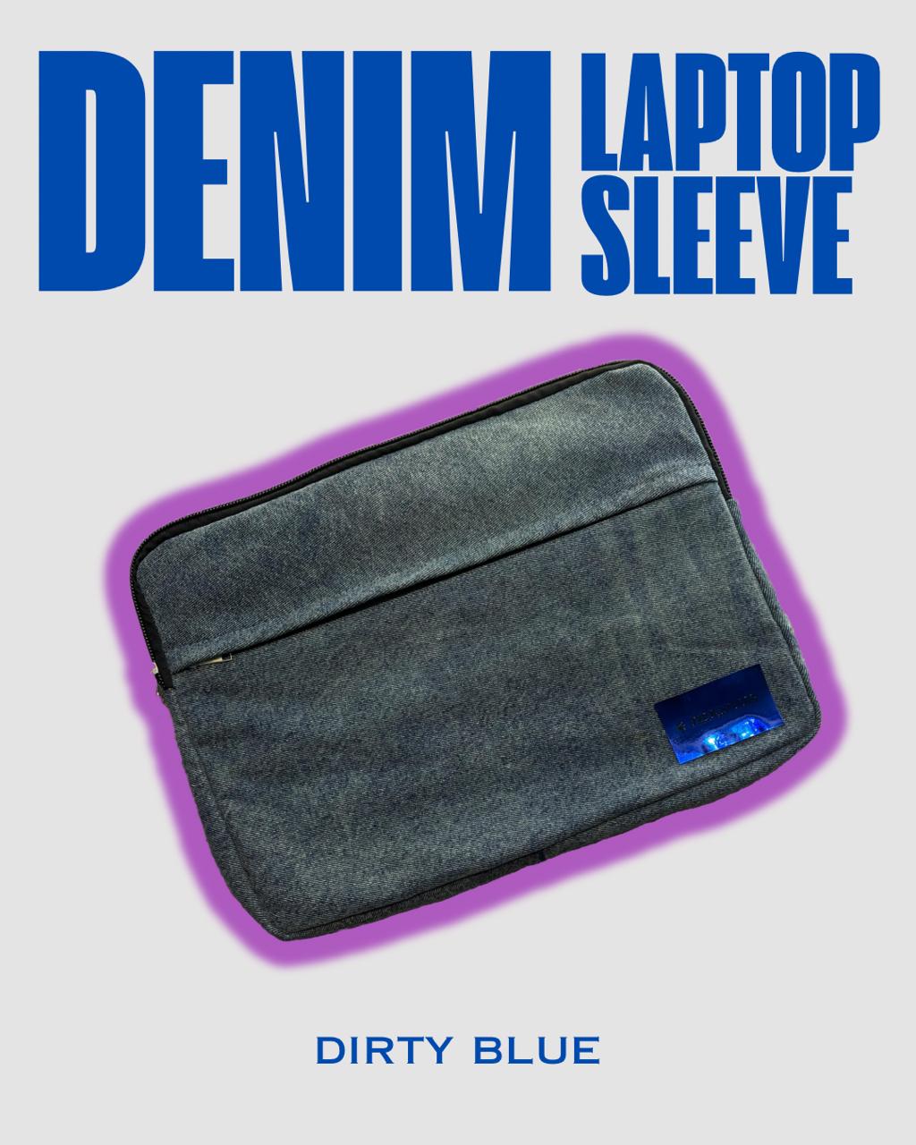 Denim Laptop Sleeve in Dirty Blue