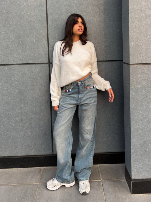 Jeanius Button Statement Denim