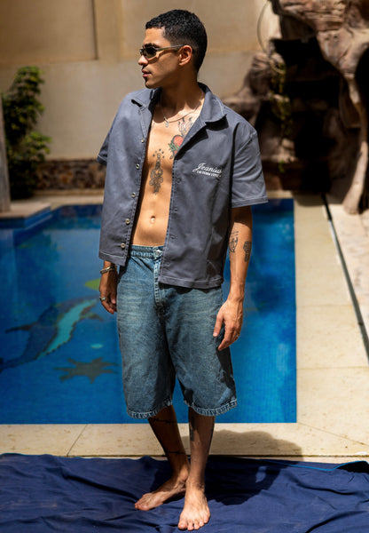Jeanius Jorts in Dirty Blue