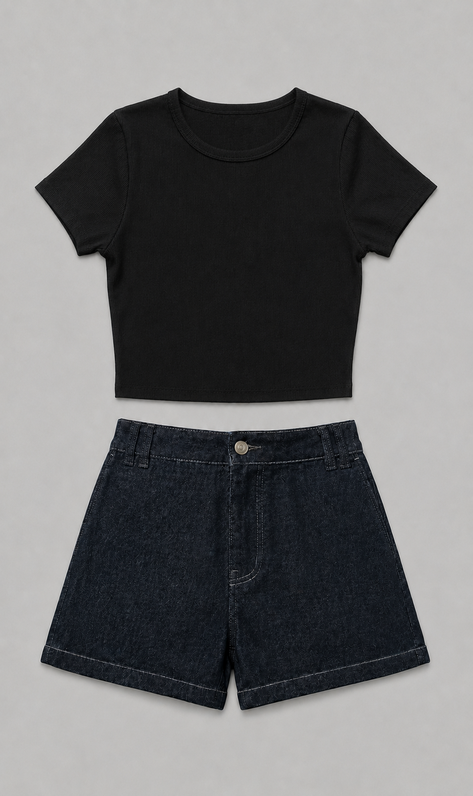 Basic Top + Denim Shorts (Bundle)