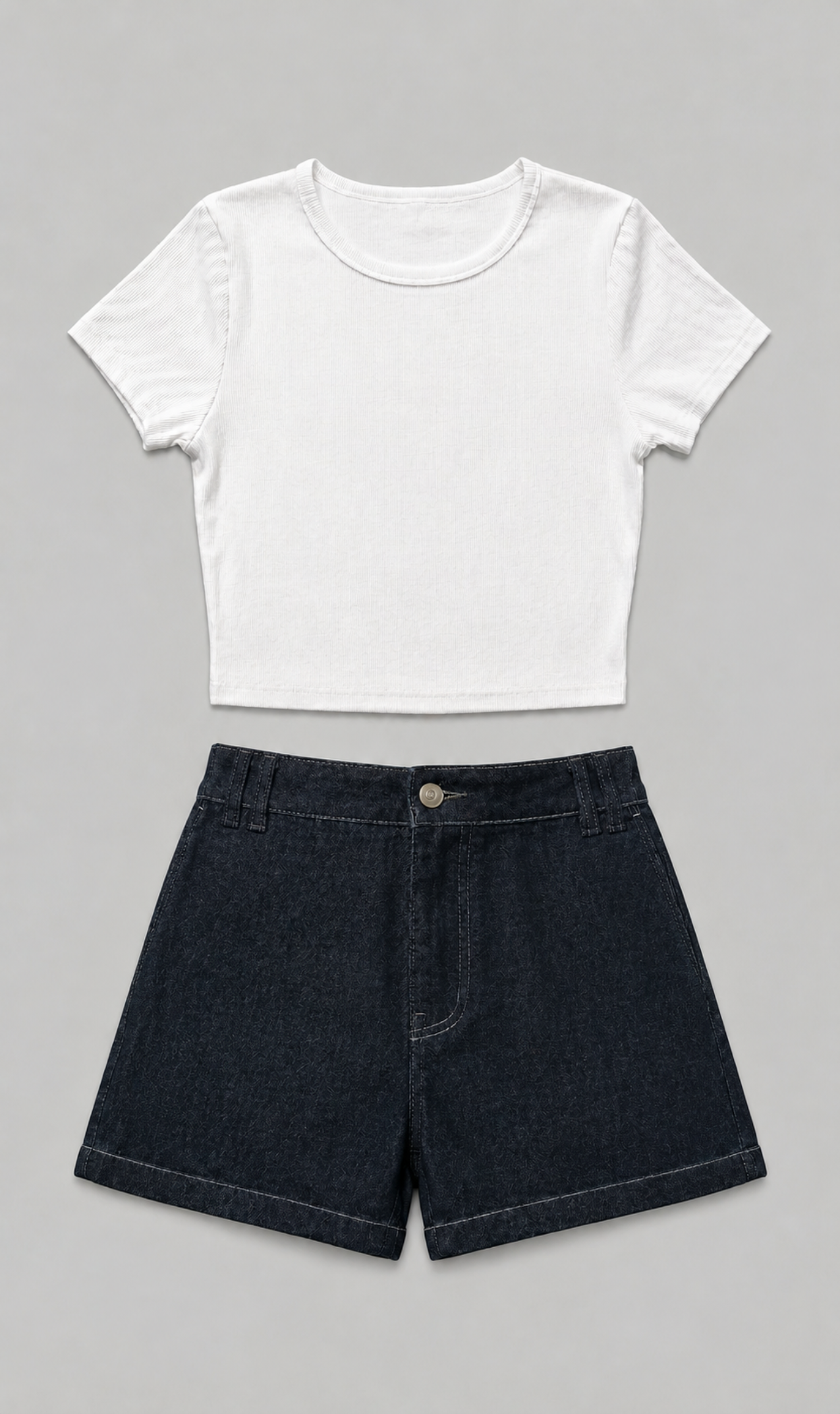Basic Top + Denim Shorts (Bundle)