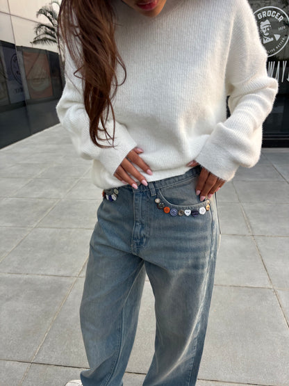 Jeanius Button Statement Denim