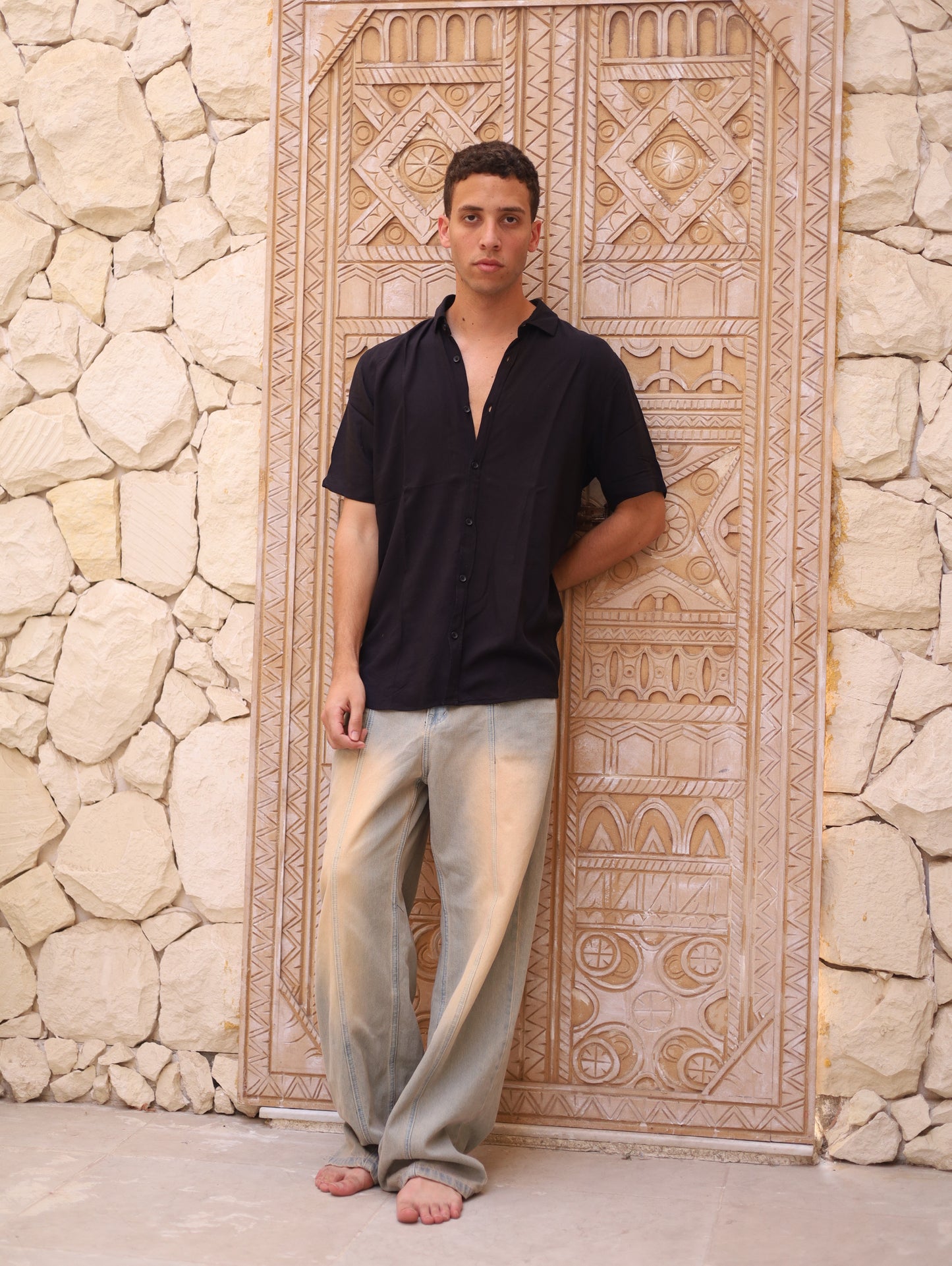 Jeanius Pants in Sand Washed Blue