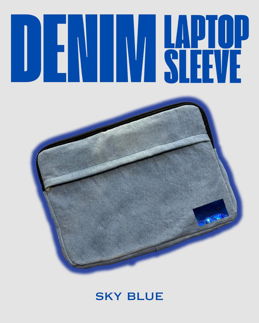 Denim Laptop Sleeve in Sky Blue