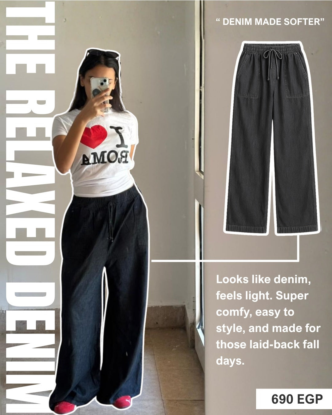 Black Relaxed-Fit Fall Trousers